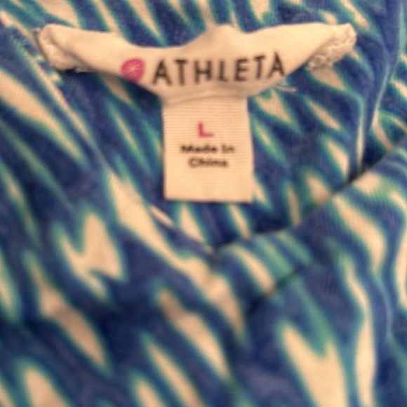 Athleta Blue Sleeveless Ocean Reef Sporty Mini Dress - Size L - Picture 4 of 4